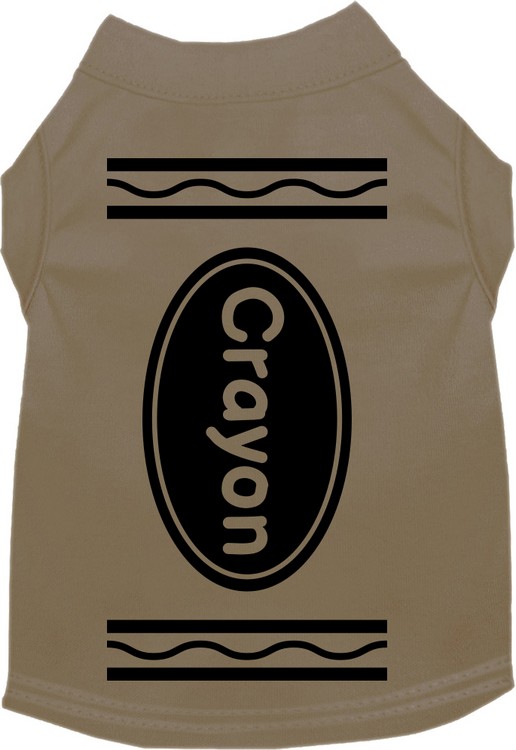 Crayon Costume Screen Print Dog Shirt Tan Size XS